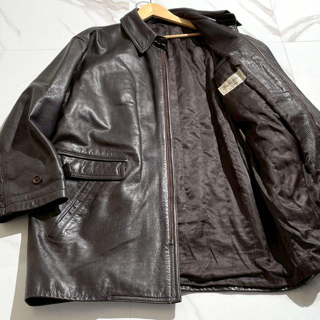 【極美品✨】カウレザー カーコート Y2Kダークブラウン XL相当