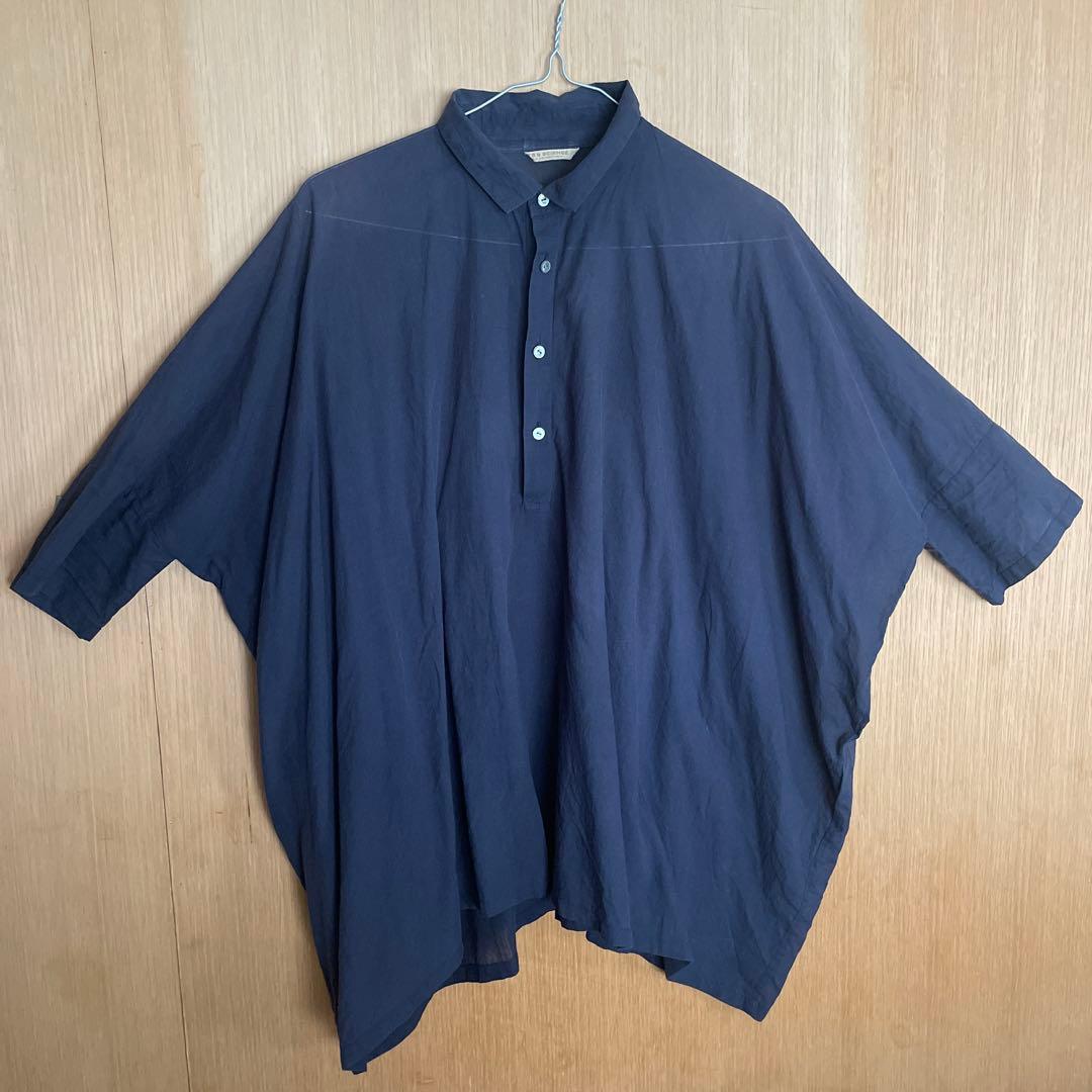 arts&science 襟付ブラウス シャツ ネイビー