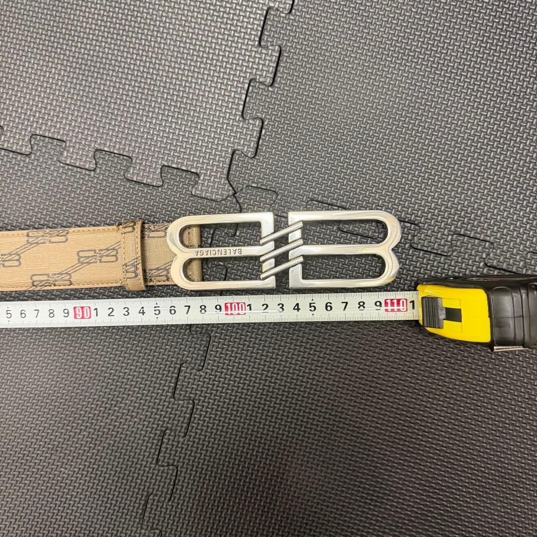 バレンシアガ BALENCIAGA BB モノグラム ロゴ ベルト ベージュ