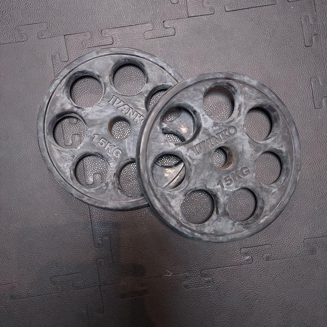 IVANKO オリンピックラバーイージーグリッププレート　15kg2枚セット