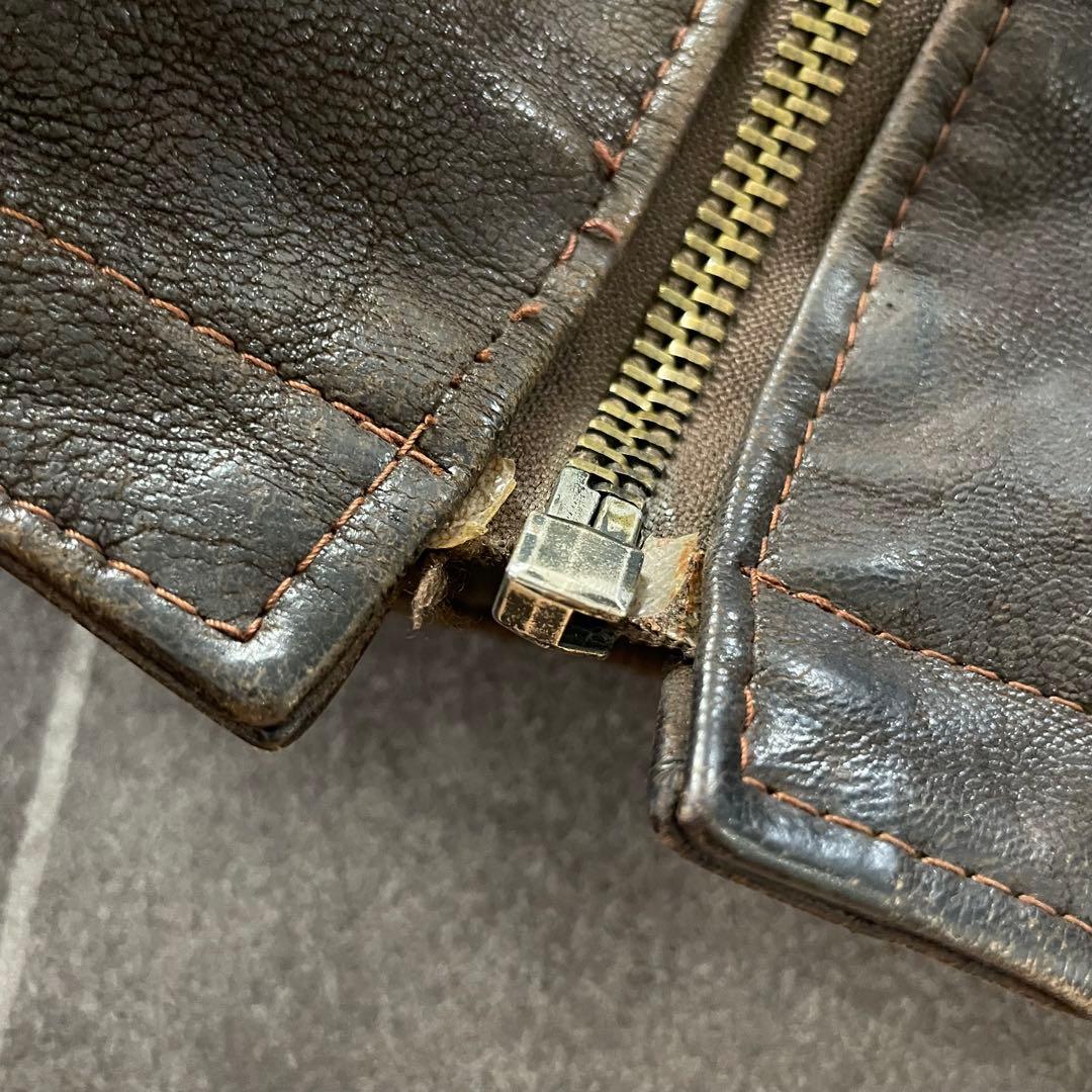 本革 90's vintage 古着 本革 レザージャケット ブラウン 3