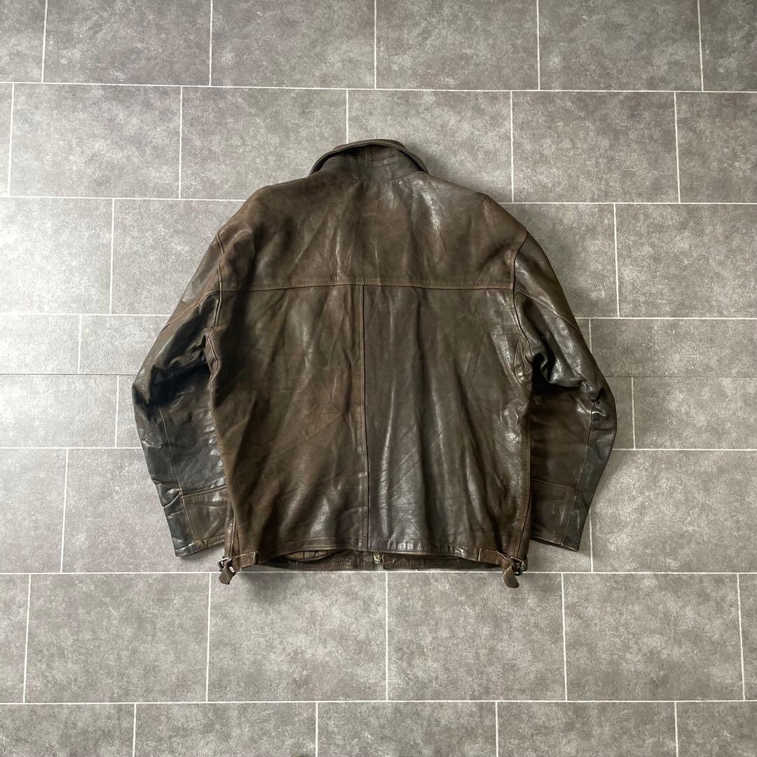 本革 90's vintage 古着 本革 レザージャケット ブラウン 3