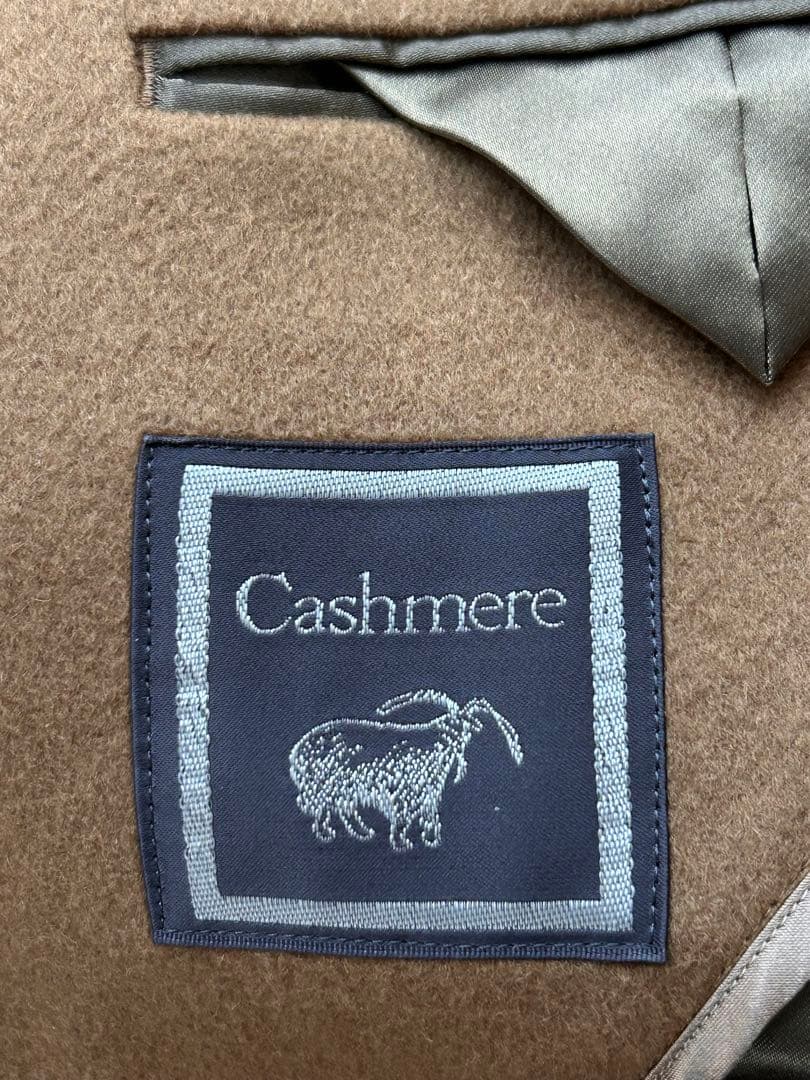 Cashmere カシミヤ100 日本製 ステンカラー ロングコート キャメル