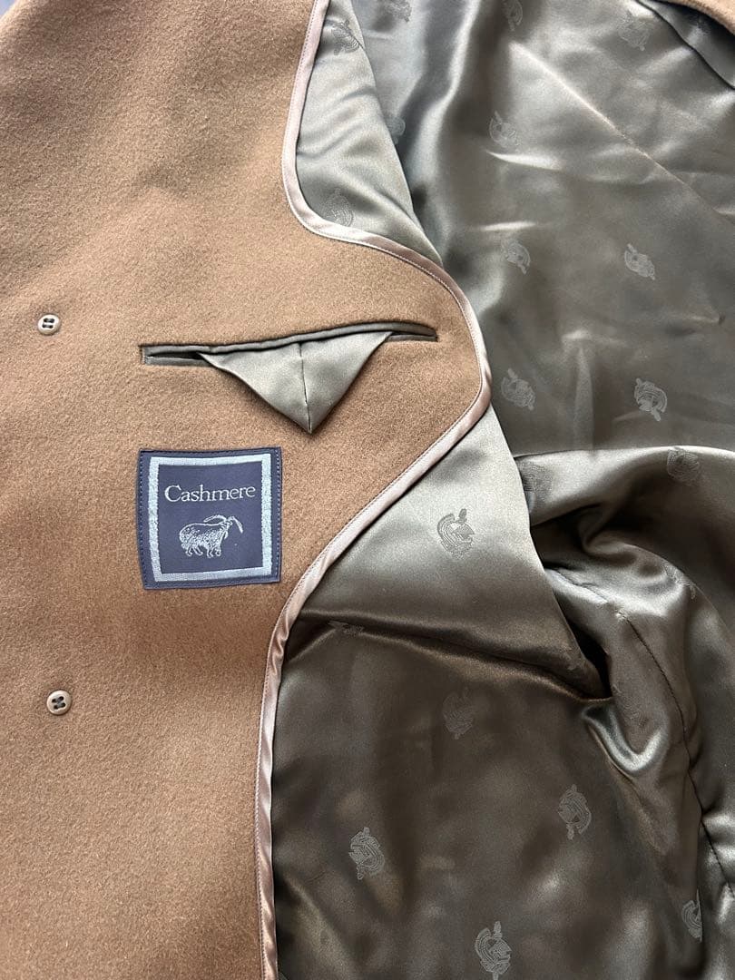 Cashmere カシミヤ100 日本製 ステンカラー ロングコート キャメル