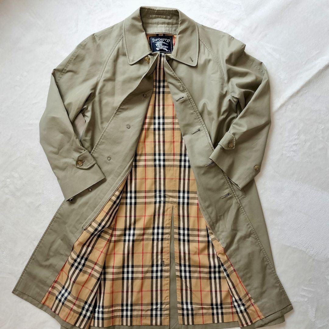BURBERRYs ステンカラーコート　バルマカーンコート　ライナー付 カーキ