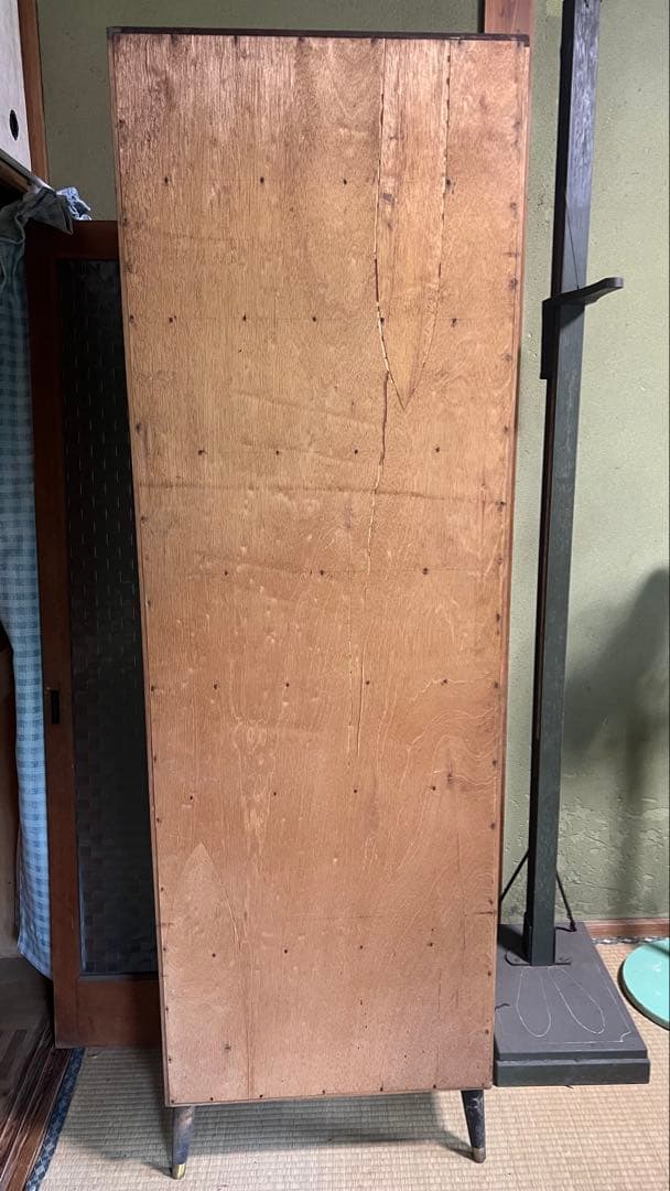 【O-1585】本棚 カルテ棚 脚付き 棚 書棚 シェルフ ラック 木製 古道具