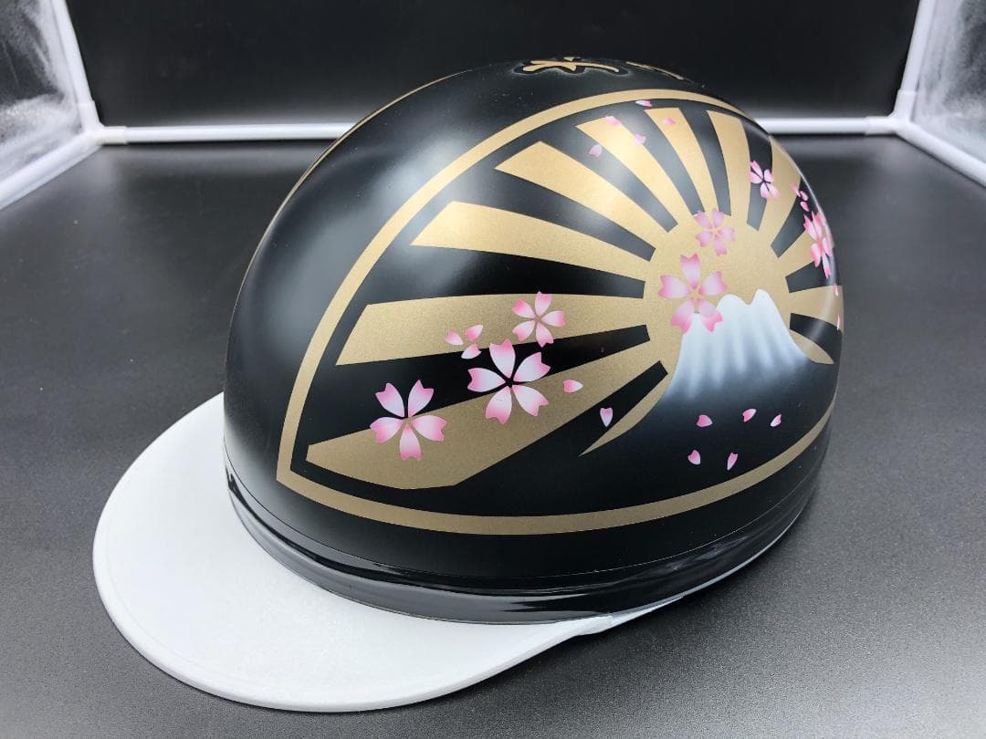 コルク半　カスタム　富士日章　三つボタン　黒金　艶消し　桜　高級クリヤ送料無料