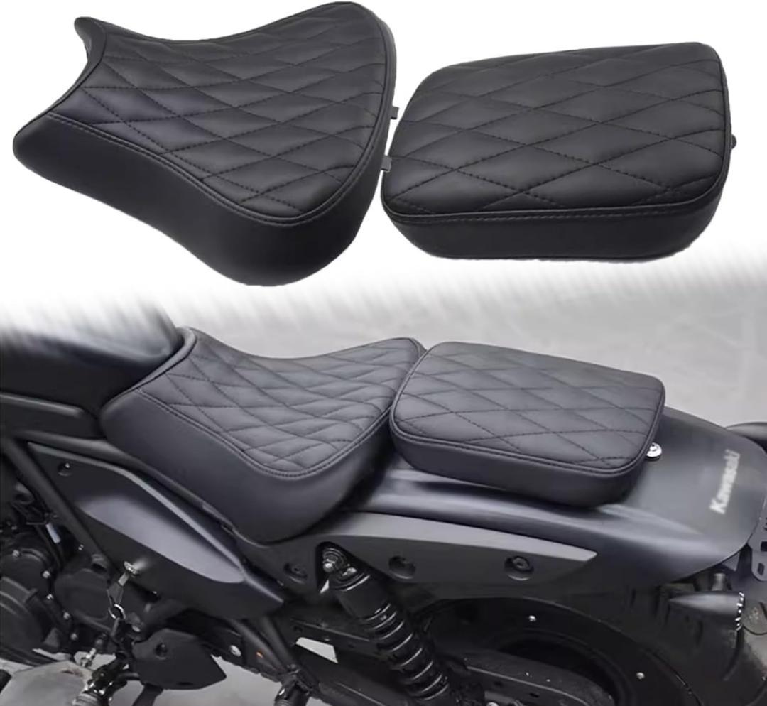 オートバイの厚いフロントとリアシートソフトレトロクッションカバー直接設置 シート