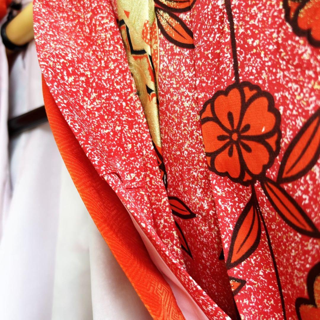 セット　七五三７歳女の子　小物　赤地　化繊　赤系　52324