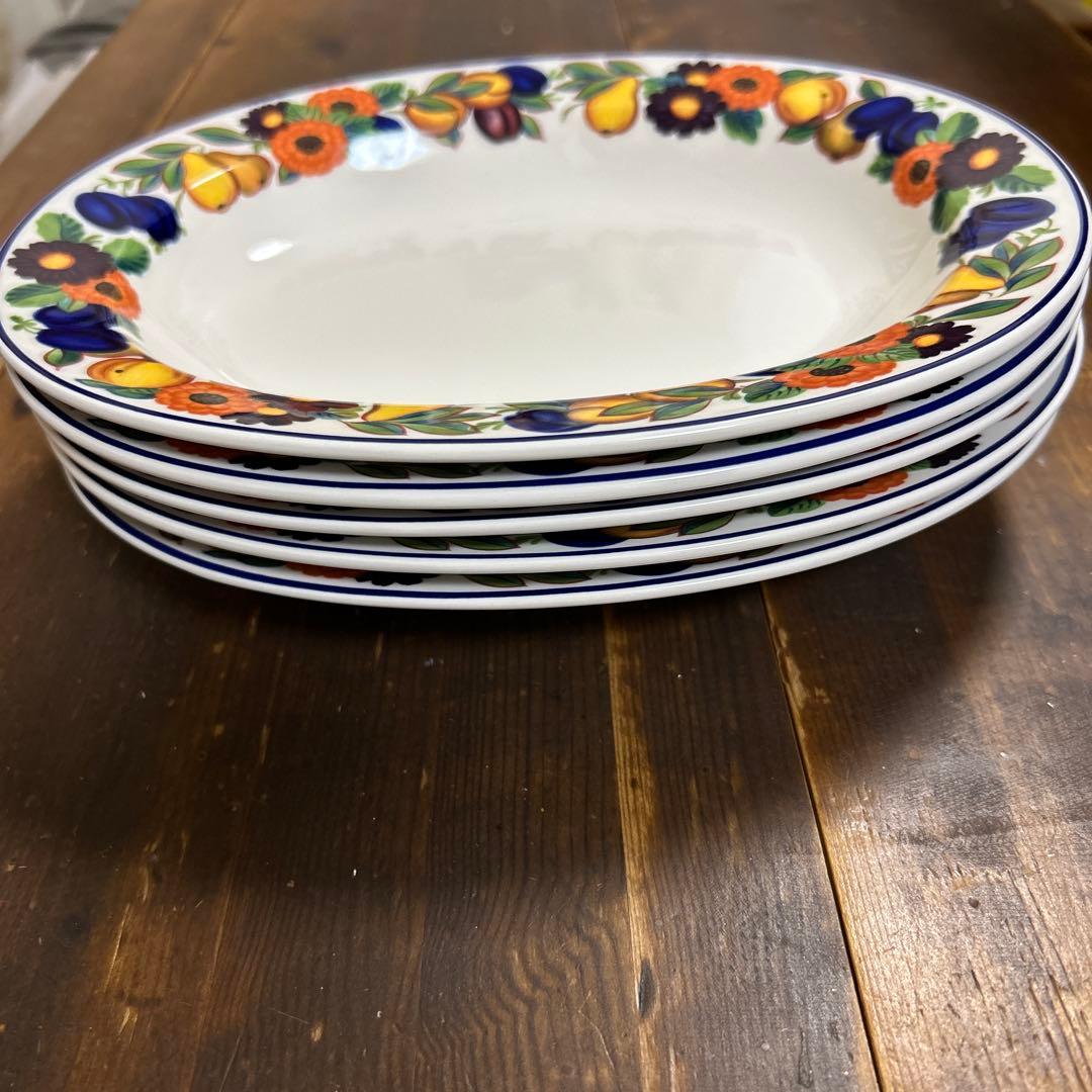 ロイヤルコペンハーゲン　ゴールデンサマー　オーバル皿　パスタ皿　5枚　廃盤　希少