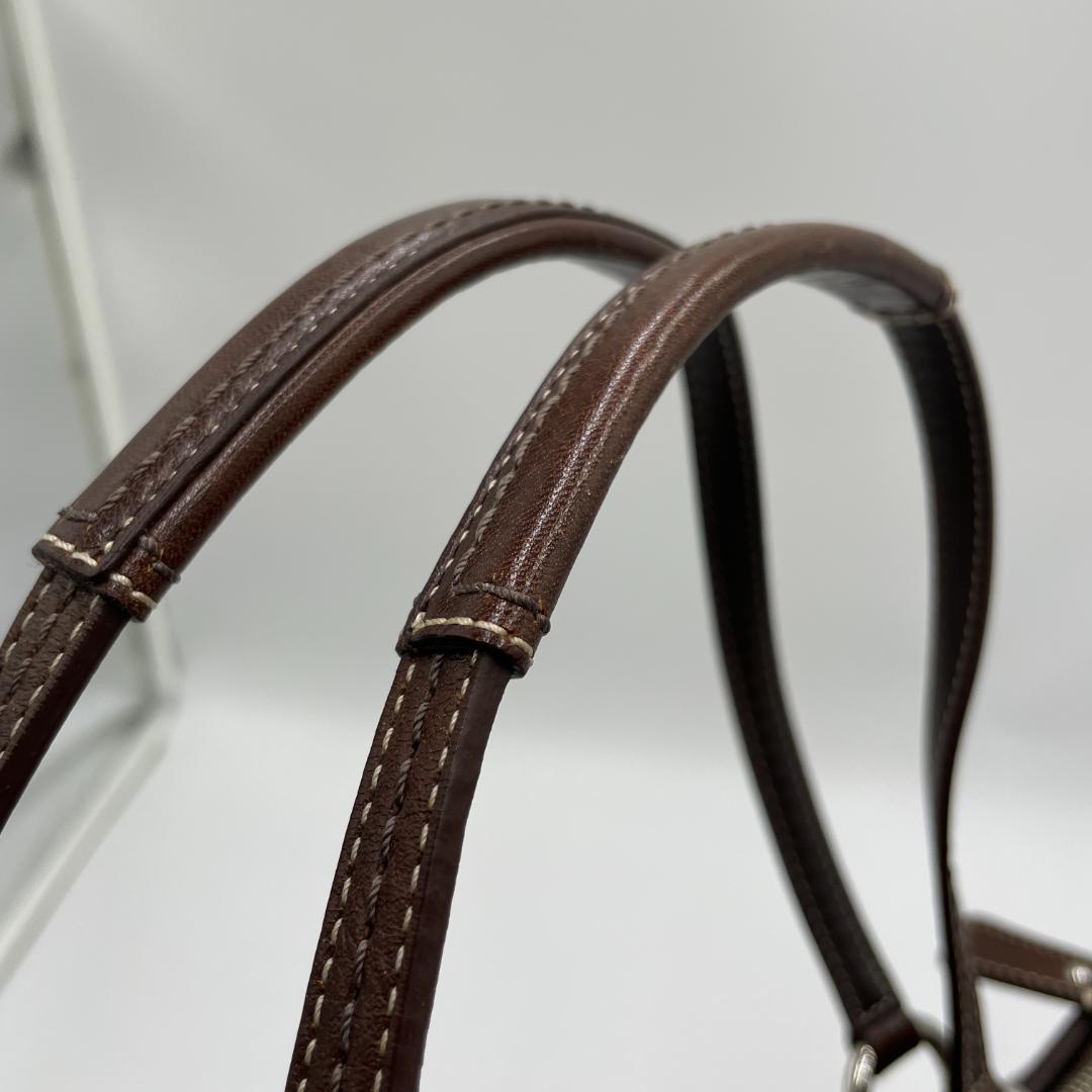 良品 COACH トートバッグ キャンバス ブラウン 馬車柄 肩掛け