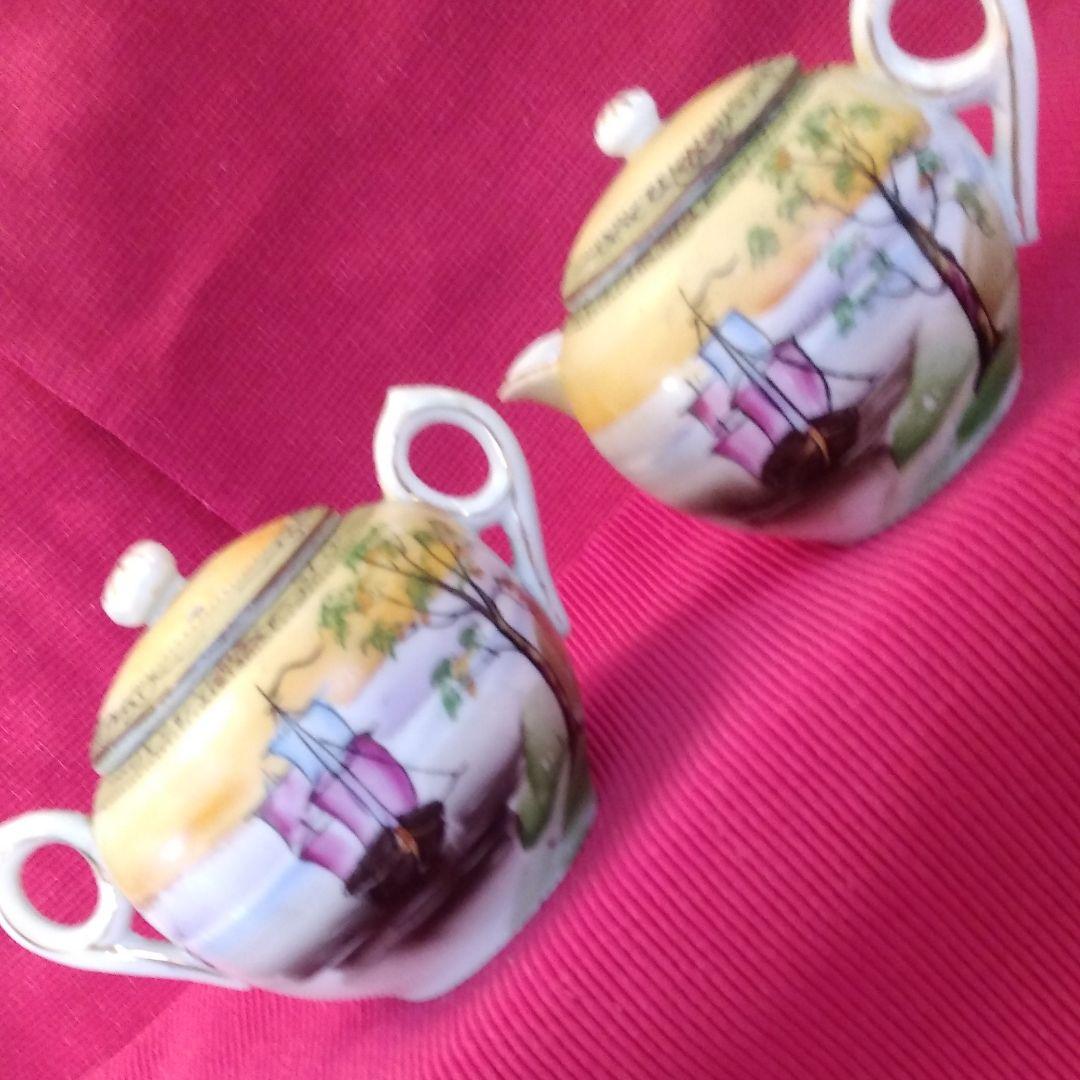 オールドノリタケ骨董品。ヴィンテージ超希少ポット＆蓋付き壺