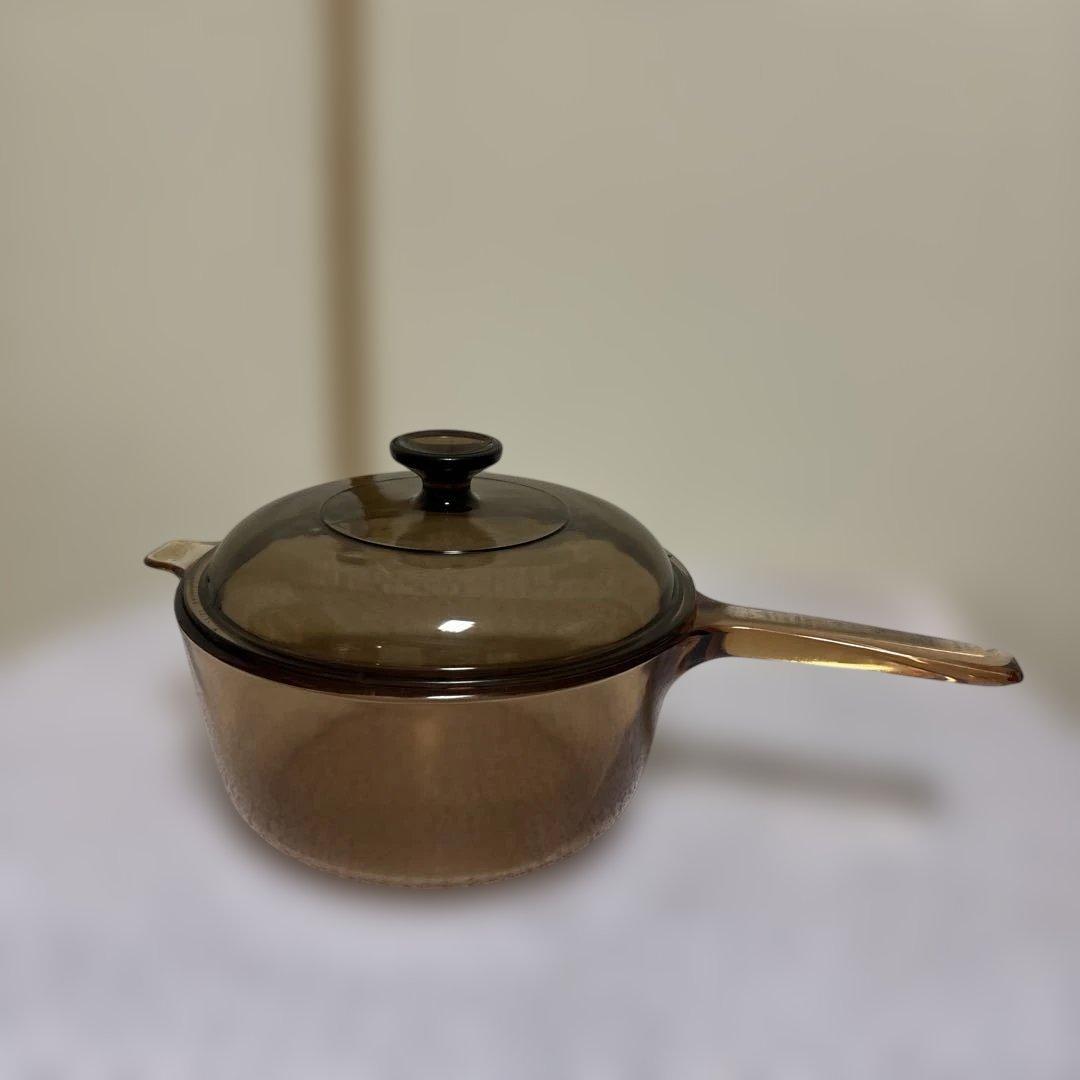 VISION CORNING 耐熱ガラス 片手鍋 アンバー 2.5Lアメリカ製