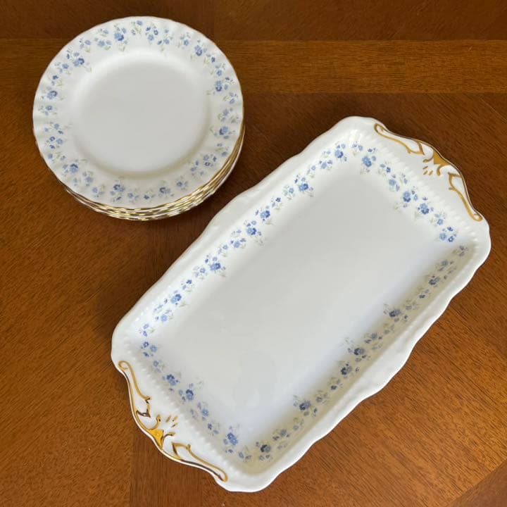 【未使用美品】ロイヤルアルバート ★勿忘草・メモリーレーン★パーティセット