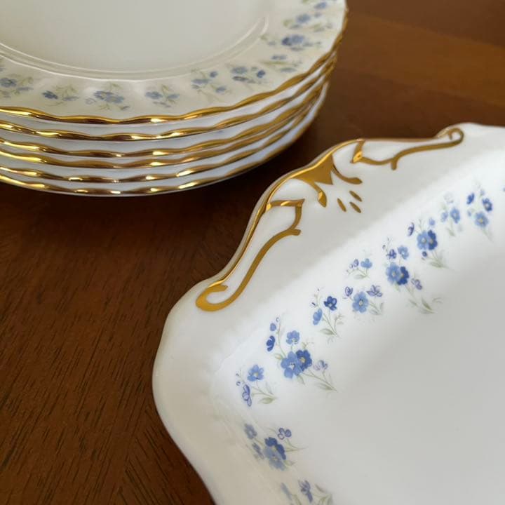 【未使用美品】ロイヤルアルバート ★勿忘草・メモリーレーン★パーティセット