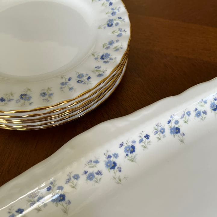 【未使用美品】ロイヤルアルバート ★勿忘草・メモリーレーン★パーティセット