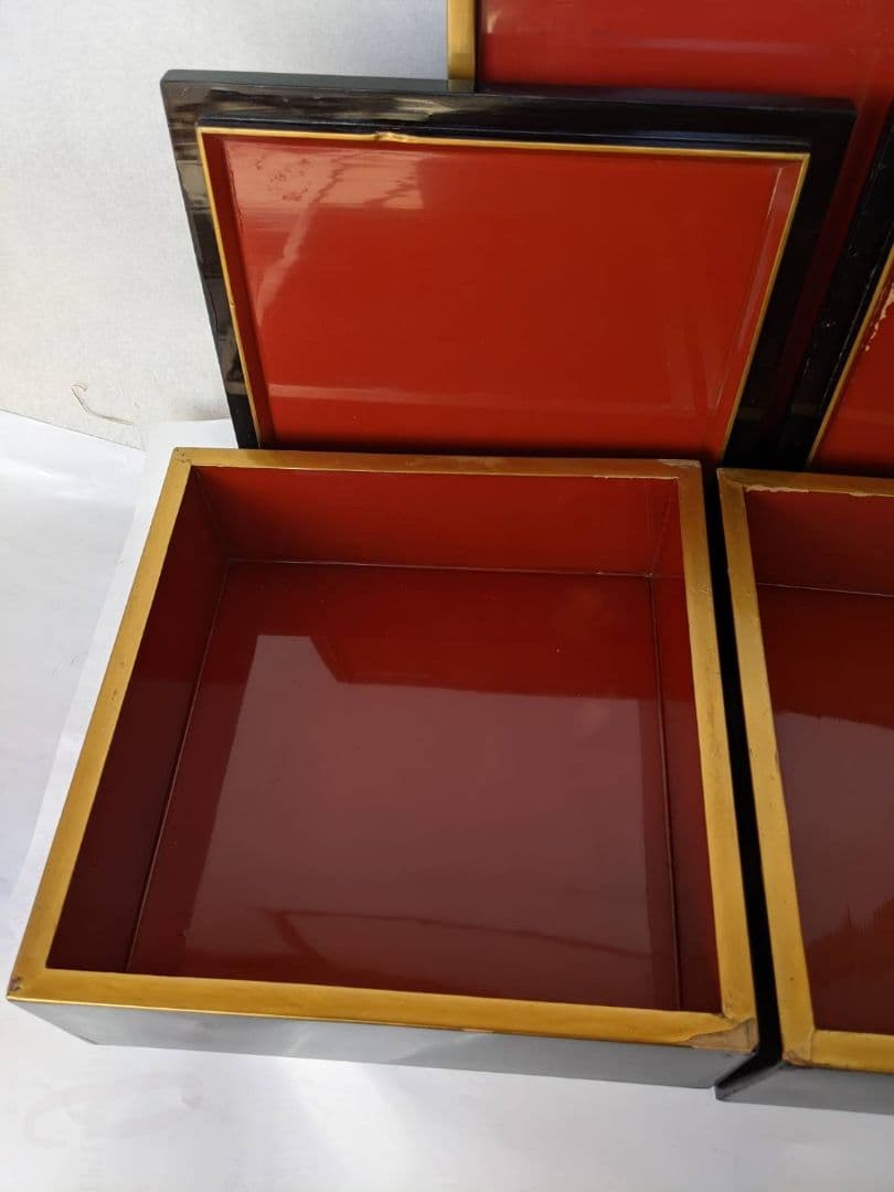 高級重箱　二段箱　台付き　骨董品