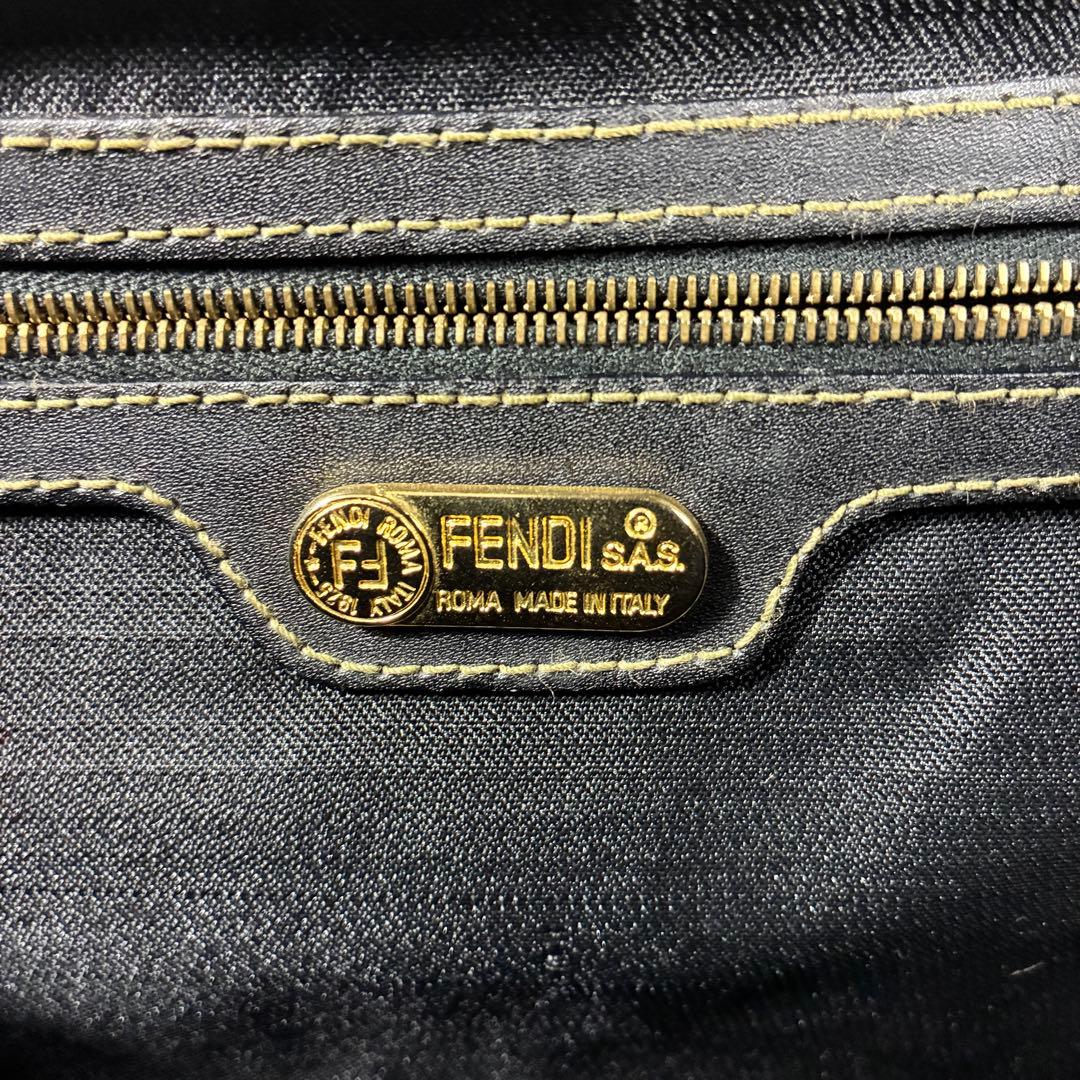 美品✨ FENDI フェンディ ミニボストン ペカン ブラックロゴ