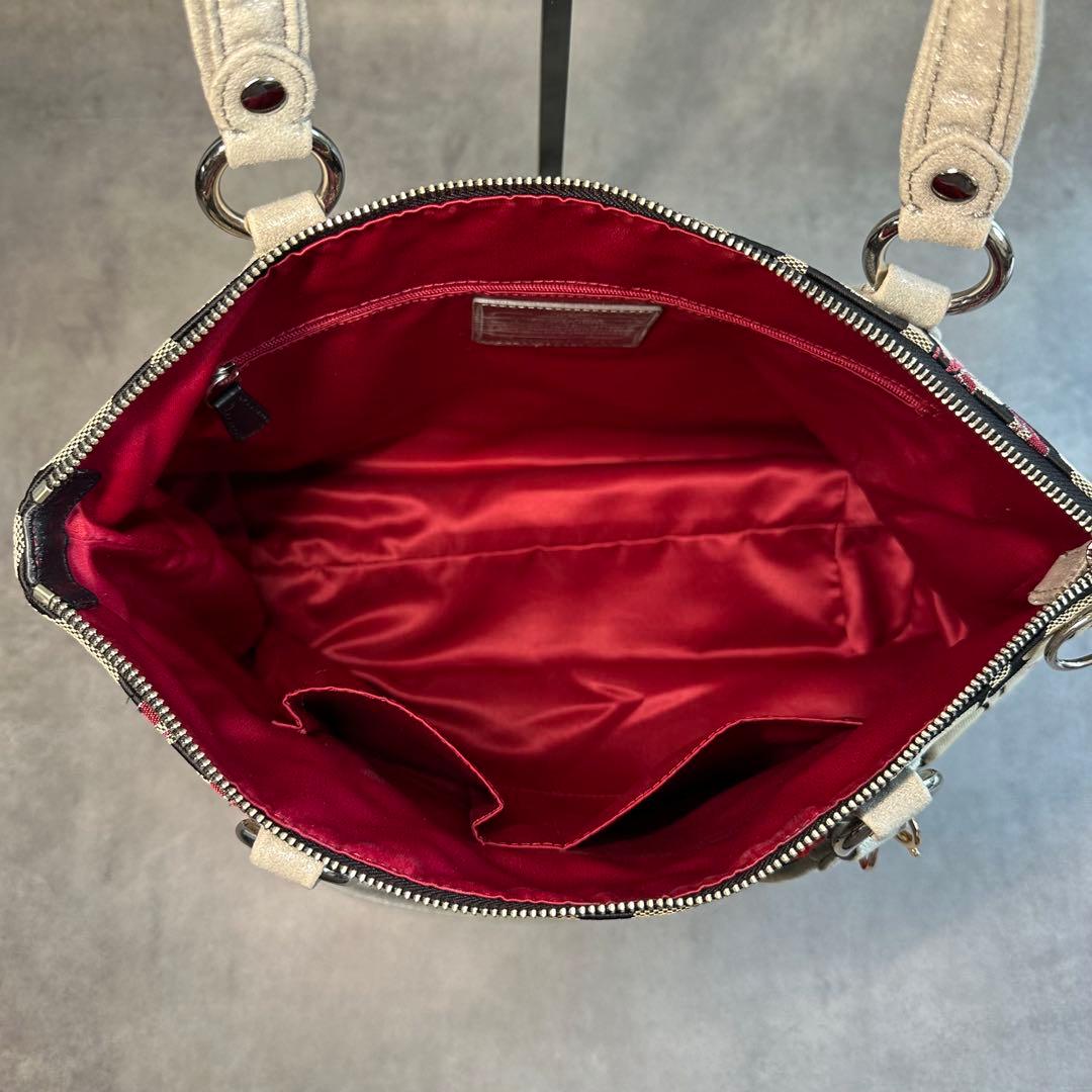 バッグ Y2K COACH Poppy Gram Signature Tote Bag