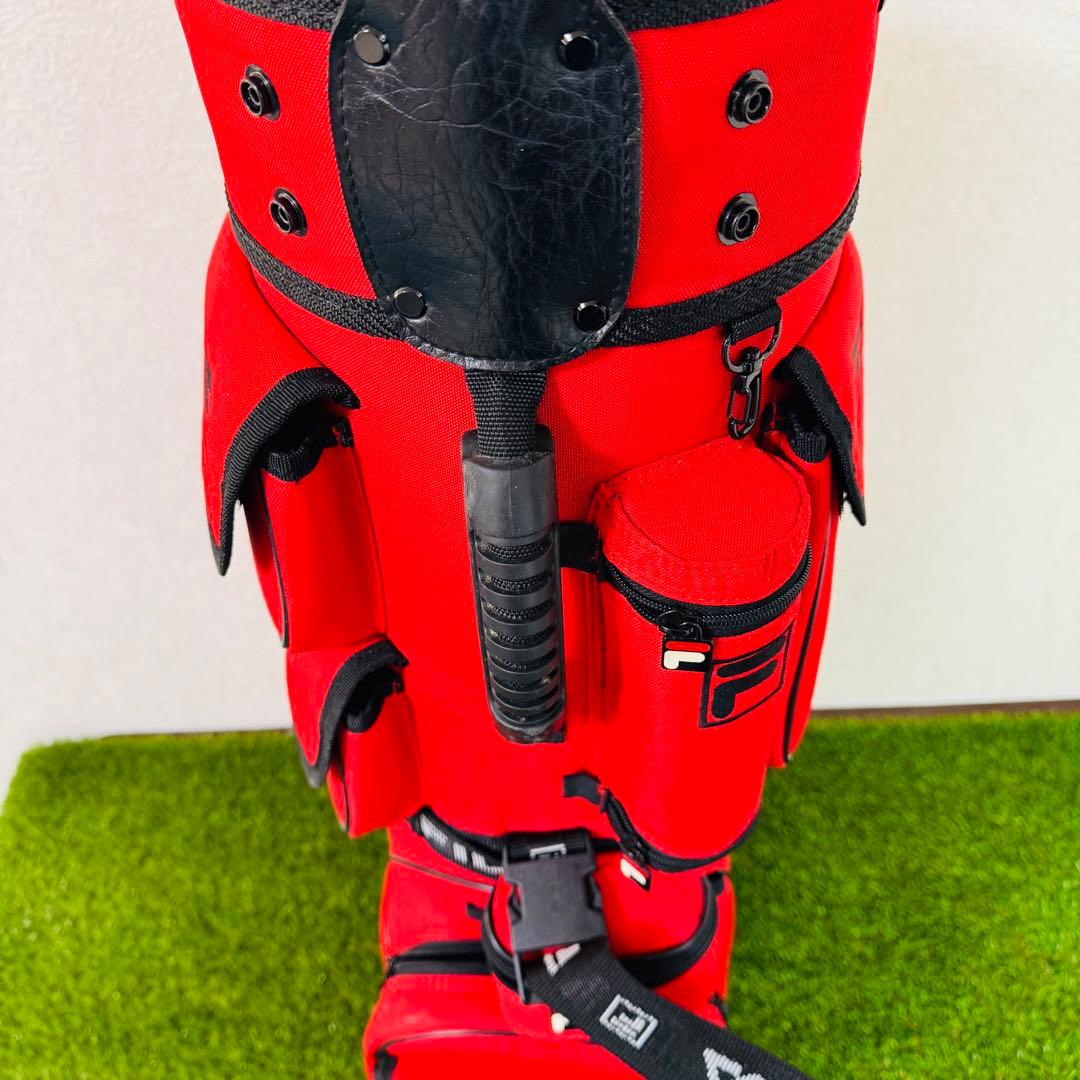 【人気モデル】FILA GOLF キャディバッグ 赤