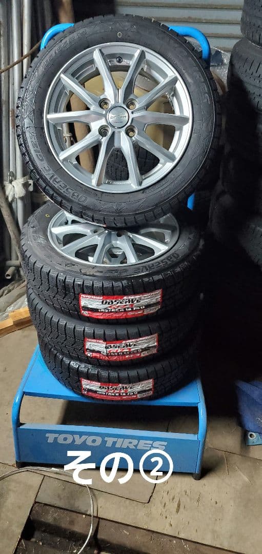 新品スタッドレストーヨーGIZ3新品バルブ　ホイールセット155/65R14②