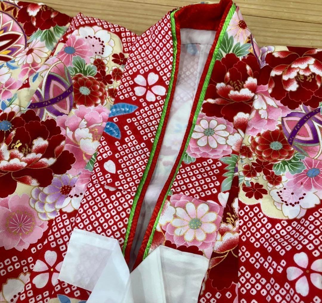 七五三 着物セット 赤い花柄