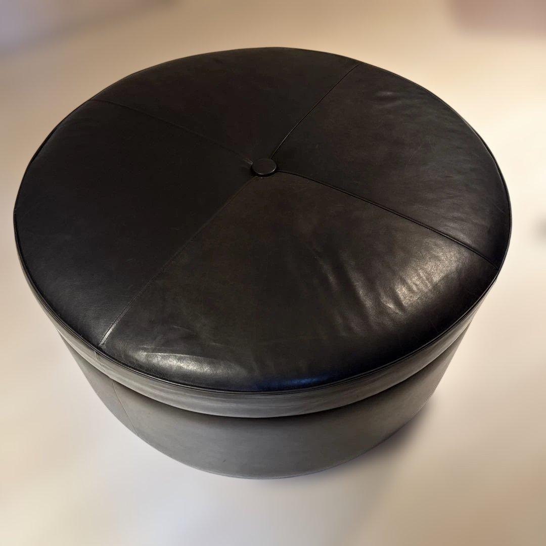 ADAL 特注 円形レザー ドラムスツール