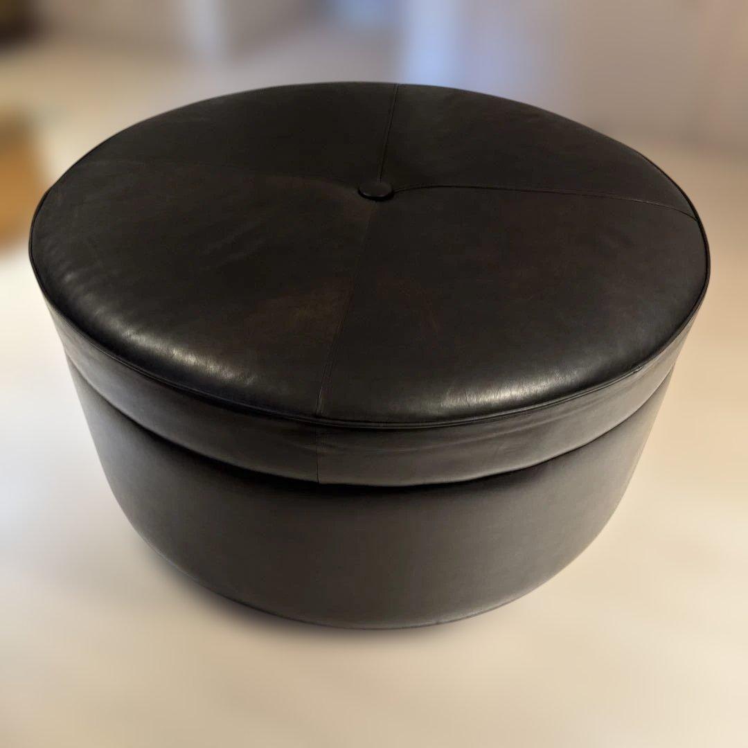 ADAL 特注 円形レザー ドラムスツール