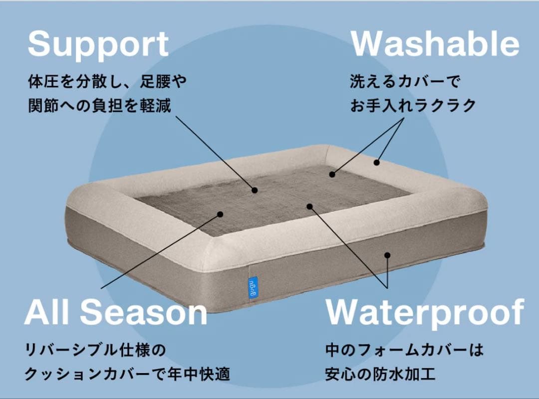 【美品】gugu sleep ドッグベッド Sサイズ◆グーグースリープ 洗える