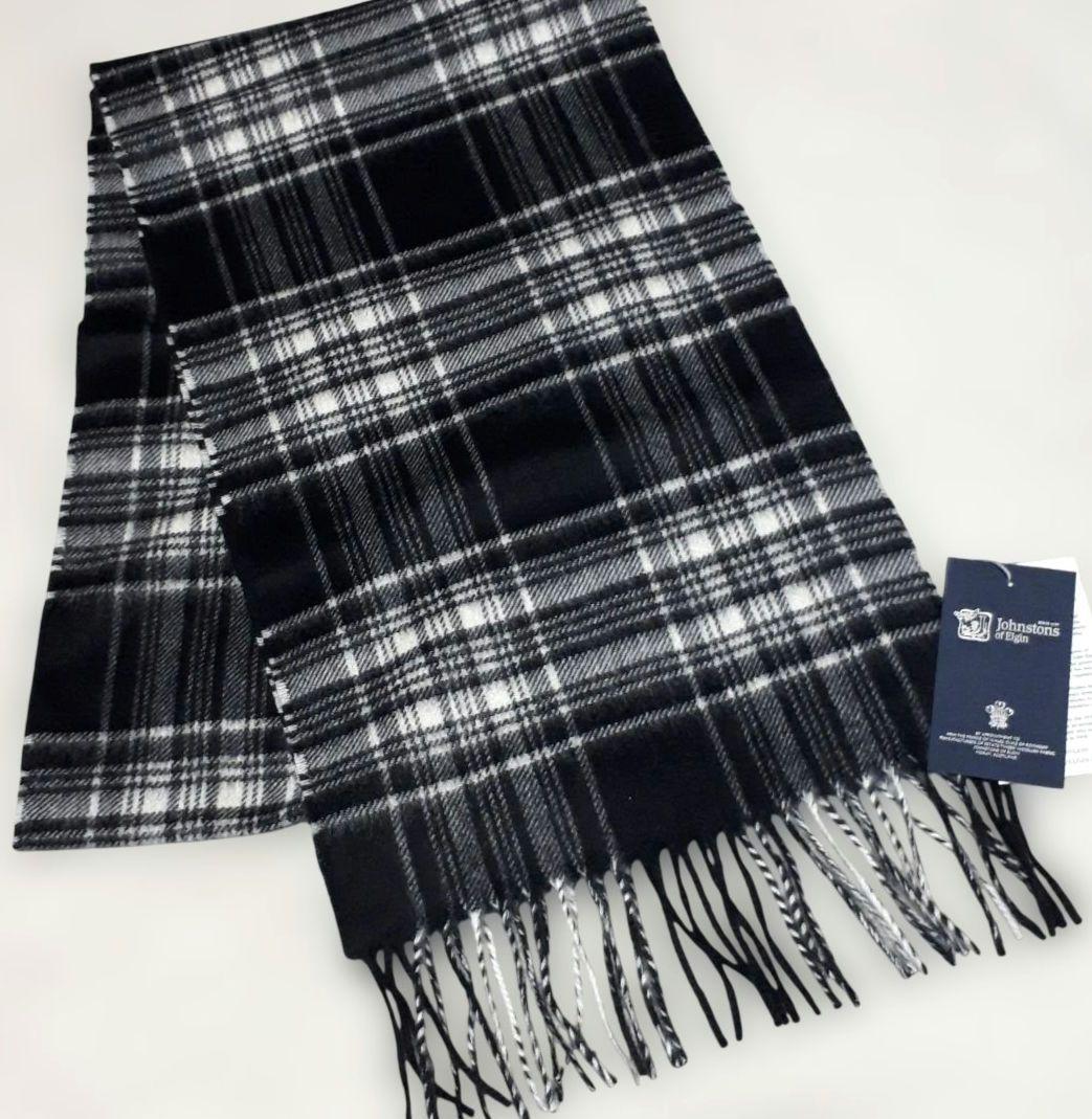 ◾ジョンストンズ オブエルガン◾　カシミヤ100%マフラー☆チェック柄