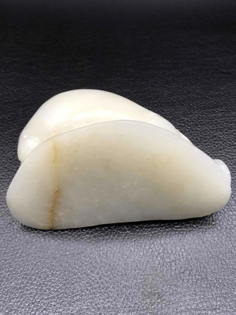 清時代　和田玉　瑞鼠　和田白玉彫り　古玉石　時代物　賞物　中国古美術(F-32)