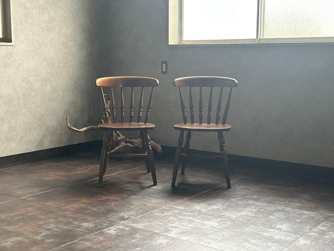 ウィンザーチェア　スポークチェア　ヴィンテージ　レトロ　クラシック　2脚　IR