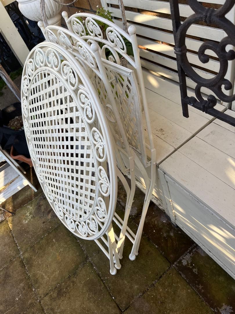 フランス製　ガーデニングテーブル　チェアー　アイアン
