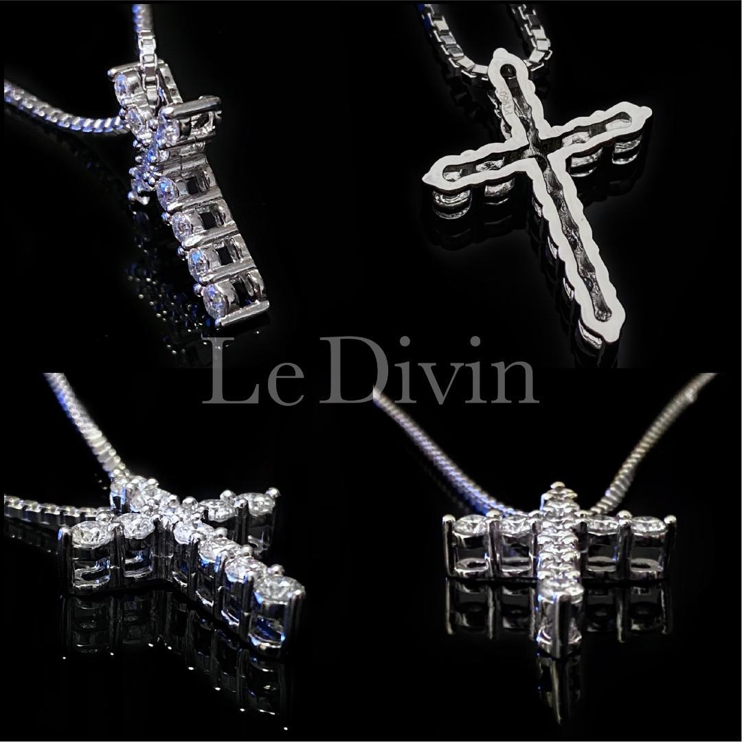 新年SALE1点限定価格 Sサイズ モアサナイト1.1ct クロスネックレス