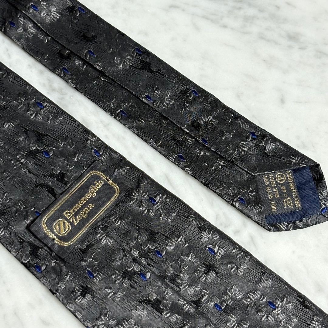 Ermenegildo Zegna ネクタイ グレー ブラック 花柄系