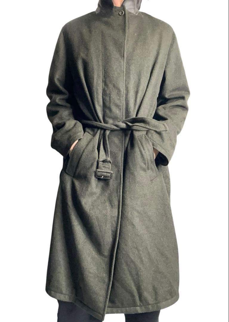 ジャケット・アウター \"prada\"leather collar balmacaan coat