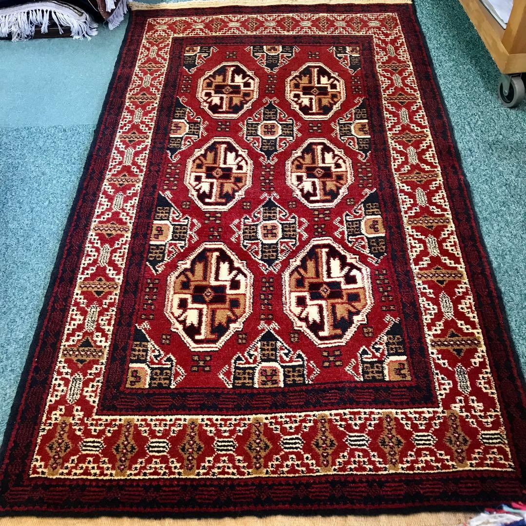 ペルシャトルクメンウールラグ/サイズ:85x150cm…。 ..m53。