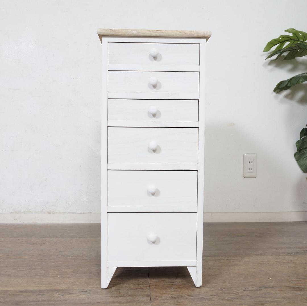 【新品】シャビー アンティーク風　チェスト　A4対応 6段 異素材天板