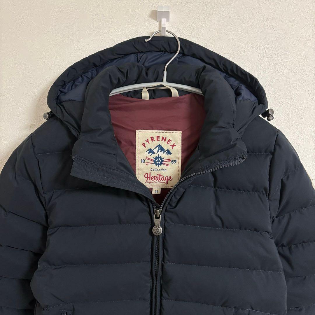 sanagi　PYRENEX ダウンジャケット バイカラー ワッペン 36