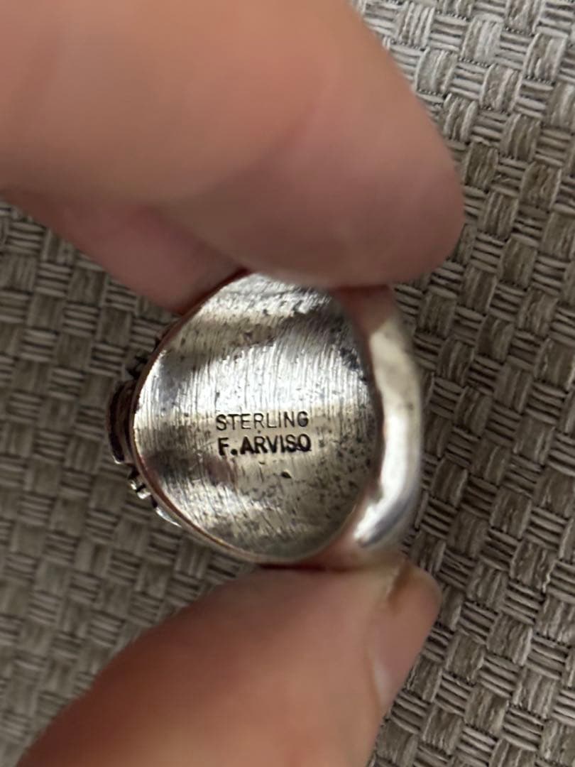 【希少】 ナバホ族のジュエリー F.Arviso ターコイズリング17号
