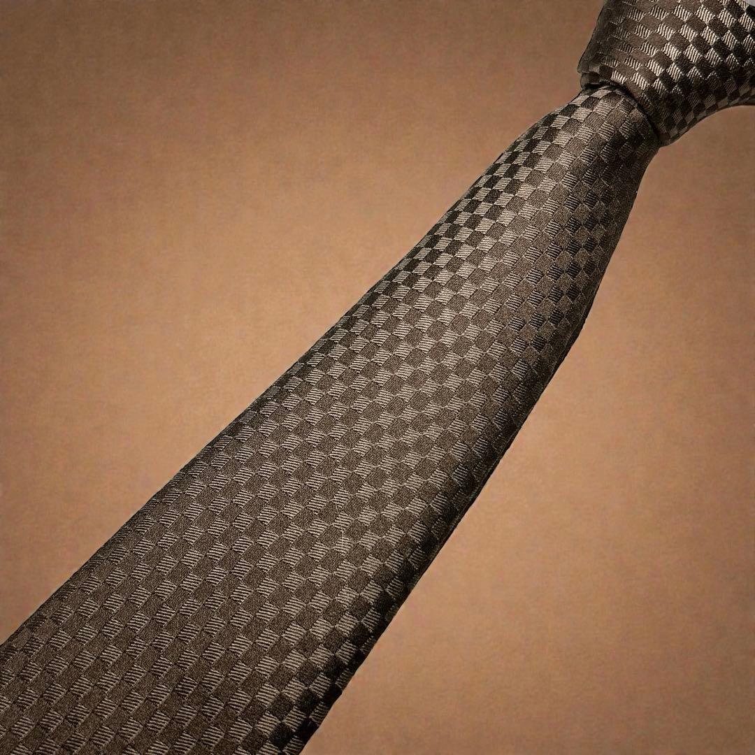 ルイヴィトン LV マイクロダミエ ネクタイ ブラウン ビジネス フォーマル