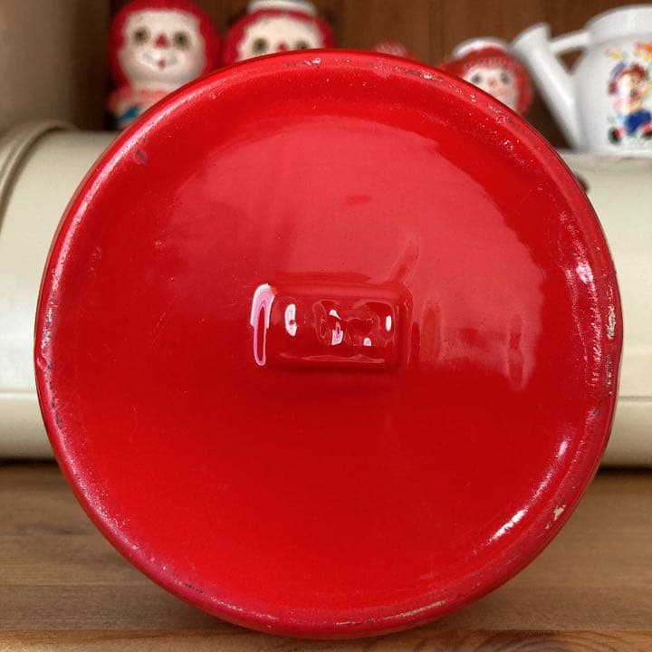 激レア　アメリカンカントリー　めちゃくちゃ可愛い灰皿　トラッシュ　ロゴ　赤　白