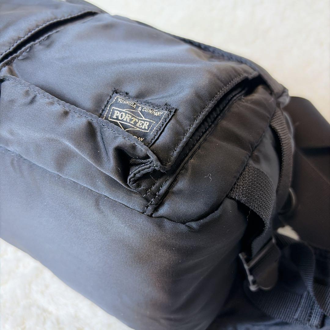 【美品】PORTER タンカー 2way ボディバッグ ウエストバッグ ブラック