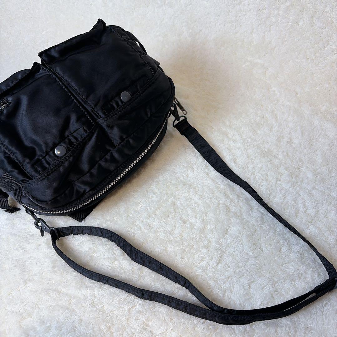 【美品】PORTER タンカー 2way ボディバッグ ウエストバッグ ブラック