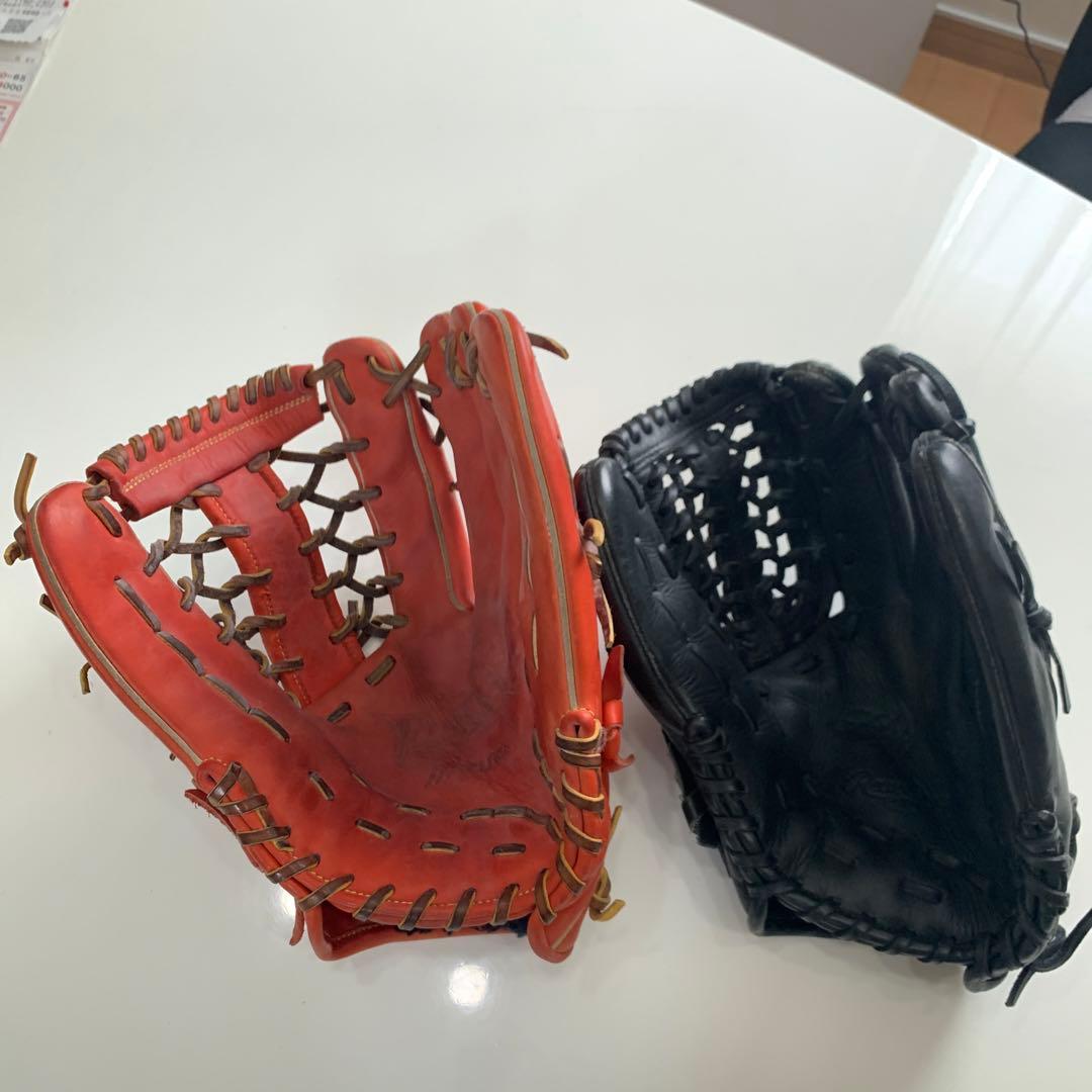 ローリングスとミズノ 軟式用グローブ2点セット