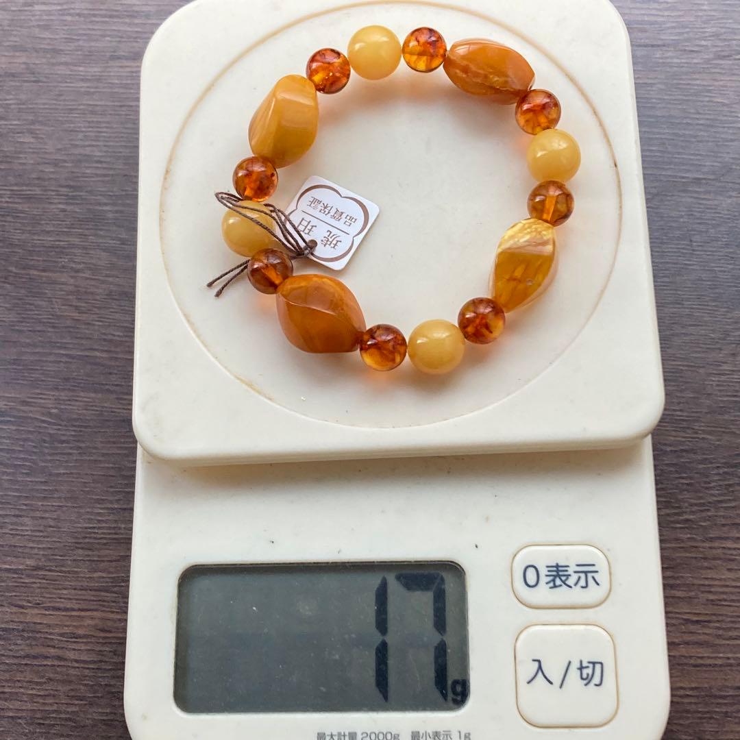 【H1756】琥珀 ブレスレット ボリュームがあります　新品未使用