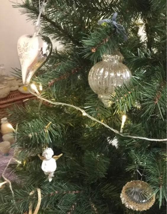 英国製＊ハート型ガラスオーナメント×6個(タグ付き)