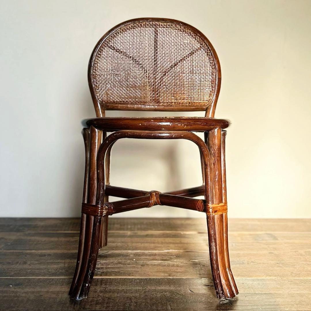 アンティーク 籐椅子 ラタンチェア 昭和中期 1950〜70年代 古家具 籐編み