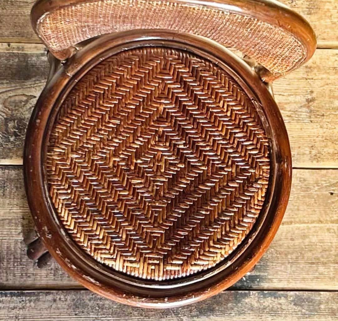 アンティーク 籐椅子 ラタンチェア 昭和中期 1950〜70年代 古家具 籐編み