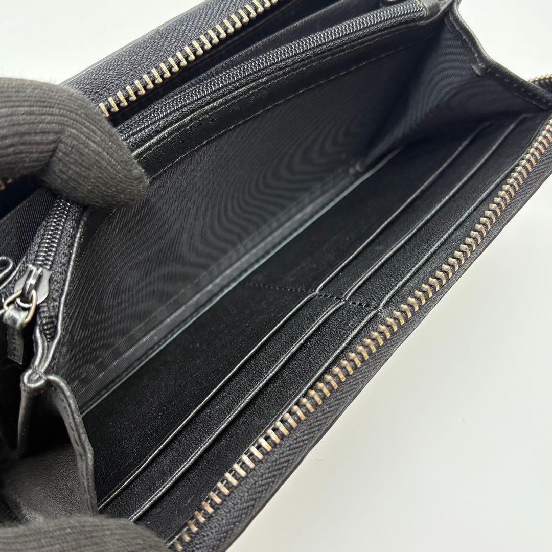 GUCCI グッチ　長財布　ラウンドファスナー　GG シマ　シェリーライン